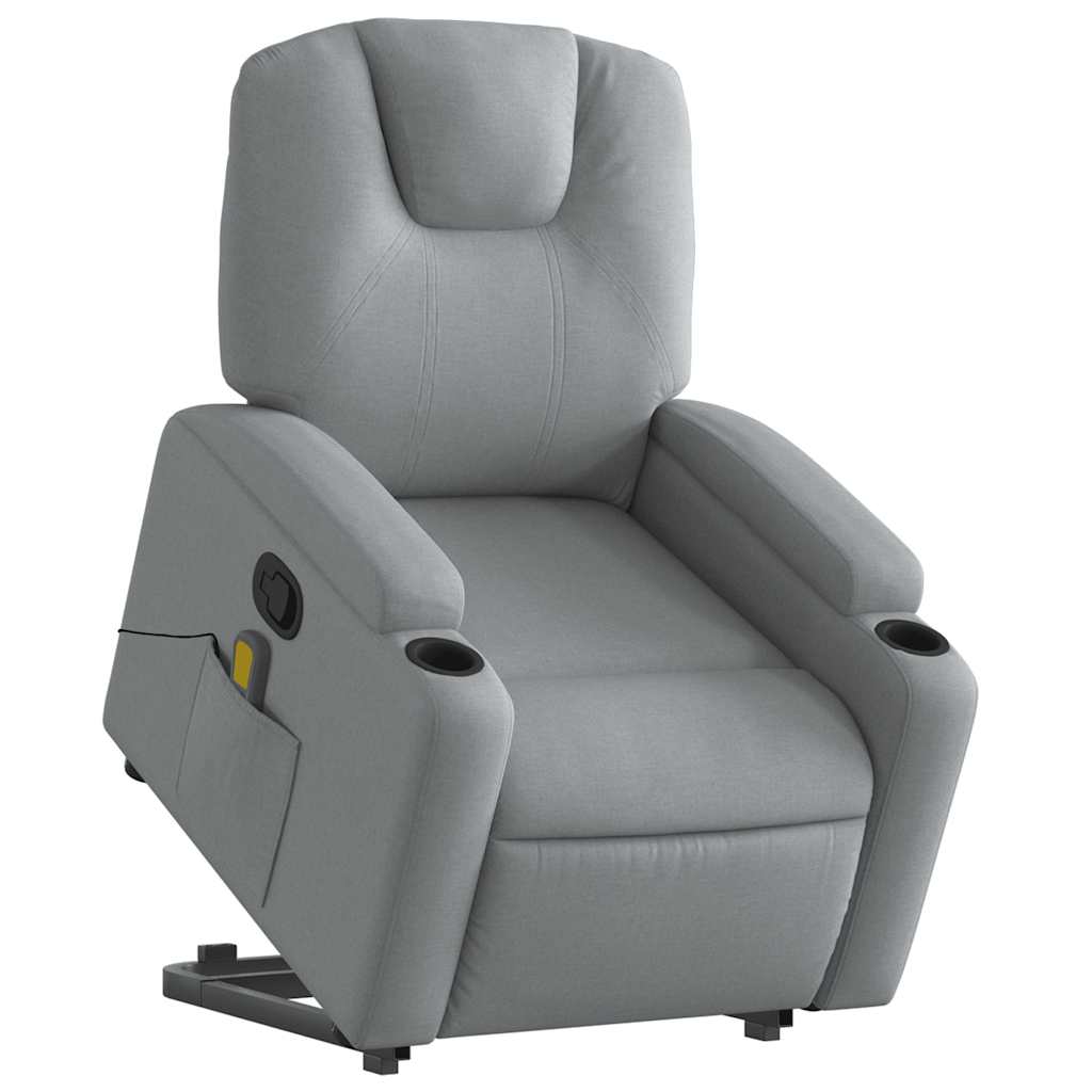 Reclining massage armchair with a light gray foot foot