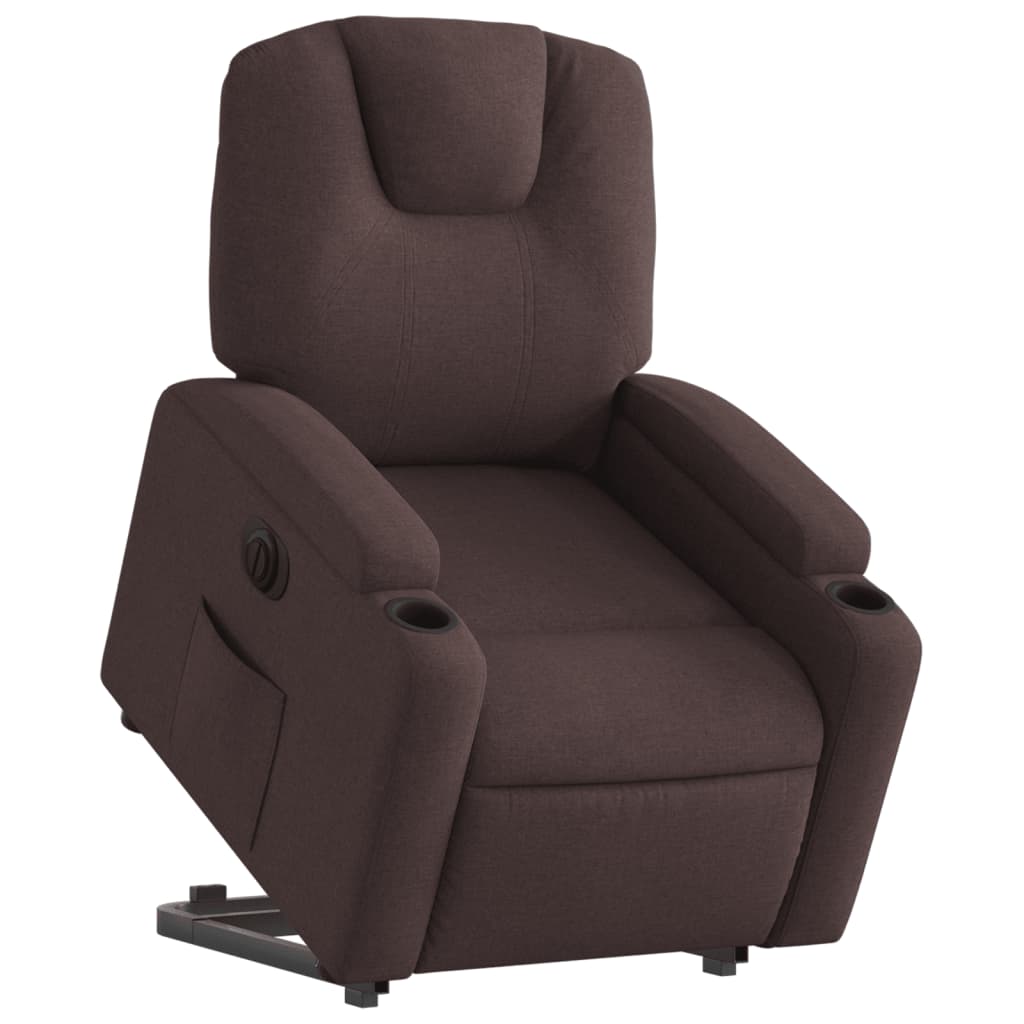 Fauteuil électrique inclinable de tissu brun foncé