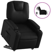 Vetonek Sillón reclinable y elevable eléctrico cuero sintético negro