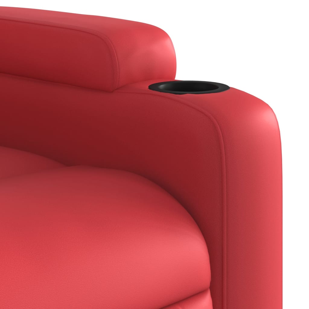 Sillón elevable eléctrico cuero artificial rojo