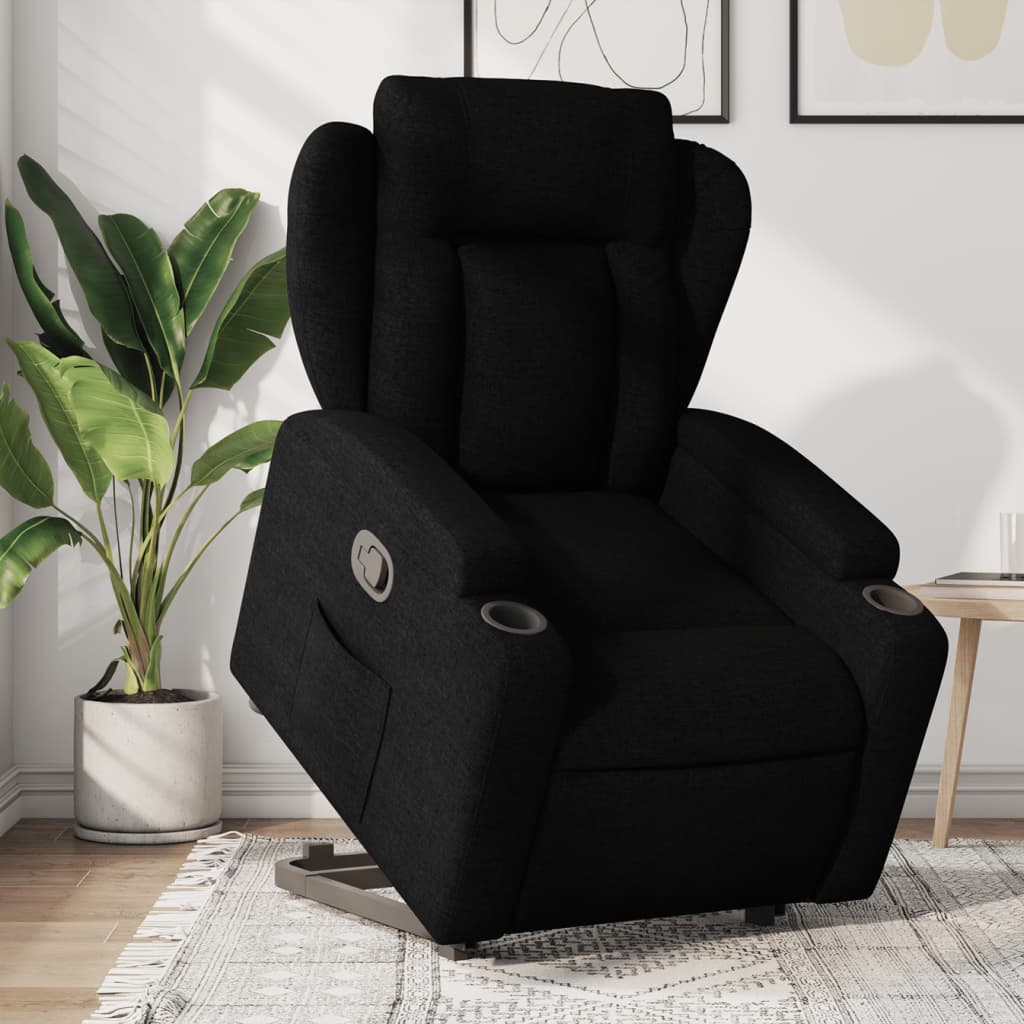 Vetonek Sillón reclinable elevable tela negro