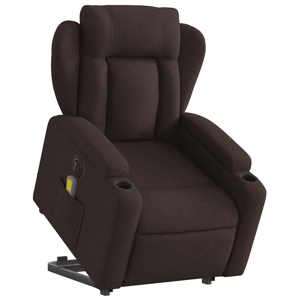 Chair Reclinable Electric Massage High Brown Fabric