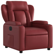 Sillón reclinable eléctrico de cuero sintético rojo tinto V0223 Vetonek