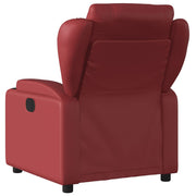 Sillón reclinable eléctrico de cuero sintético rojo tinto V0223 Vetonek