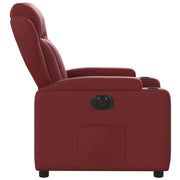 Sillón reclinable eléctrico de cuero sintético rojo tinto V0223 Vetonek