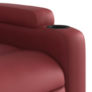Sillón reclinable eléctrico de cuero sintético rojo tinto V0223 Vetonek