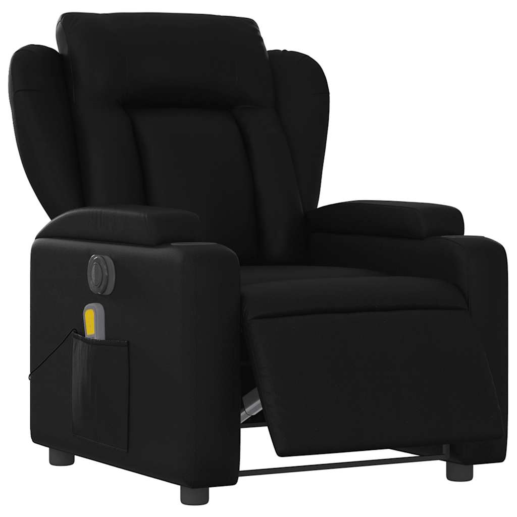 Chaise de massage inclinable en cuir synthétique noir