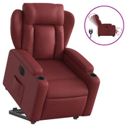 Sillón elevable eléctrico cuero artificial rojo tinto V0506 Vetonek