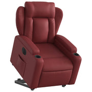 Sillón elevable eléctrico cuero artificial rojo tinto V0506 Vetonek
