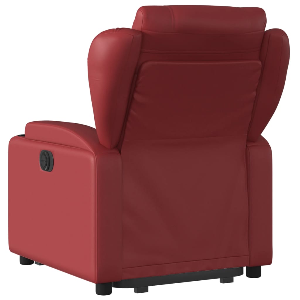 Sillón elevable eléctrico cuero artificial rojo tinto V0506 Vetonek