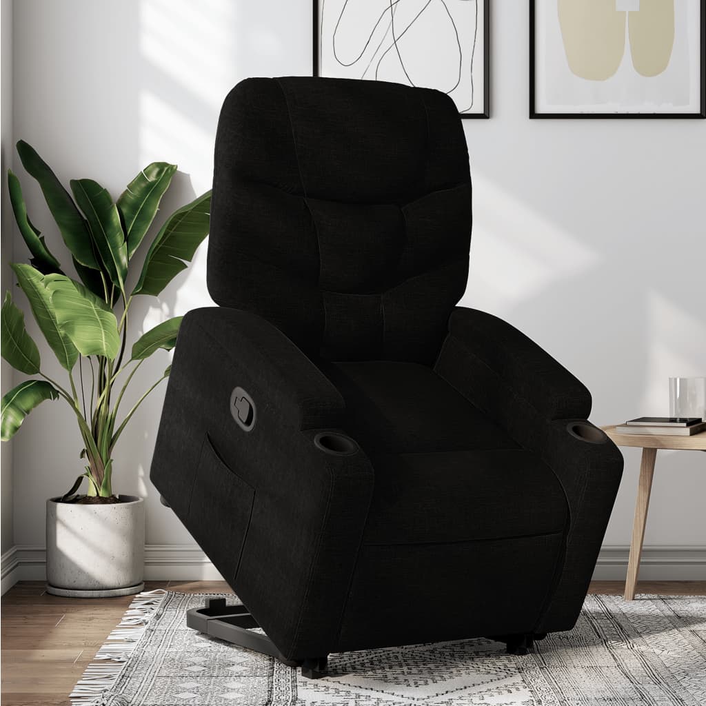 Vetonek Sillón reclinable elevable tela negro