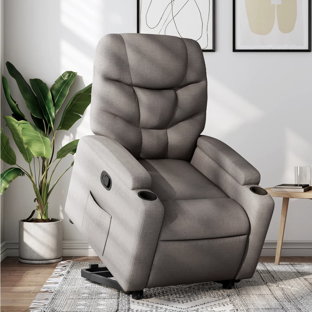 Vetonek Sillón reclinable elevable tela gris taupe