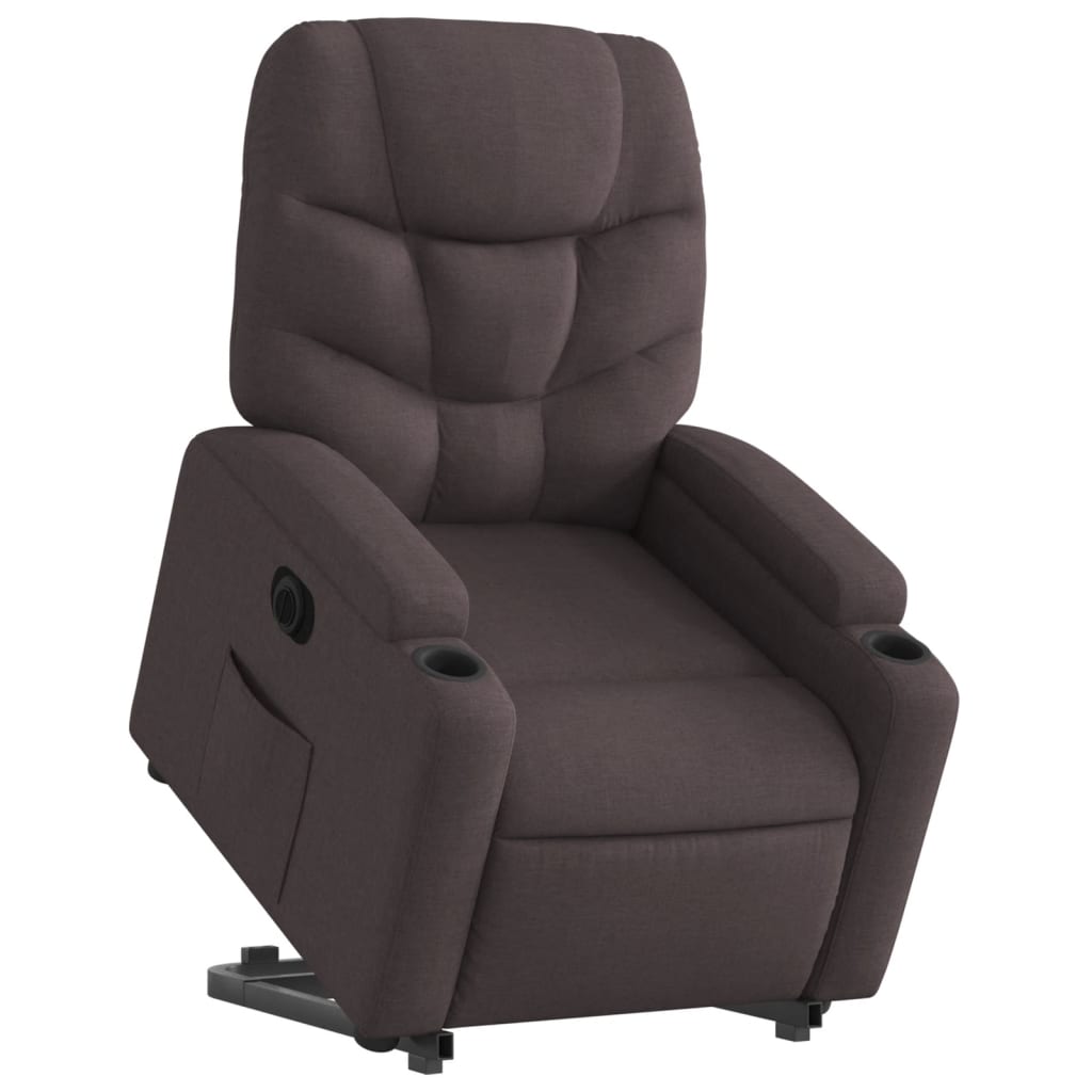 Fauteuil électrique inclinable de tissu brun foncé