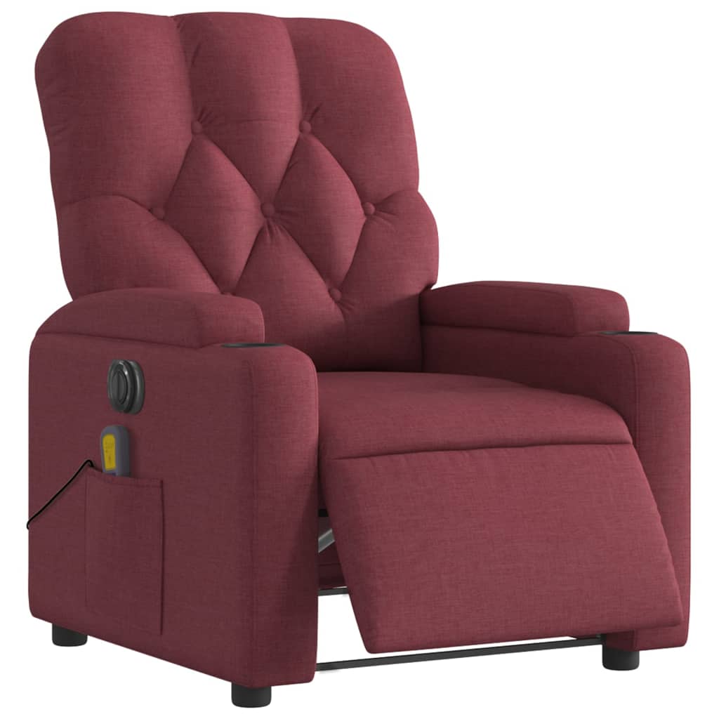 Electric Reclinable Massage Chair Red red fabric