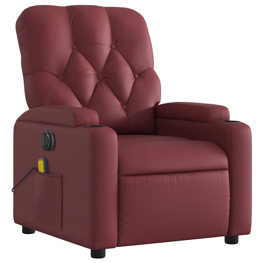 Red Red Artificial Leather Reinclinable Chair Red