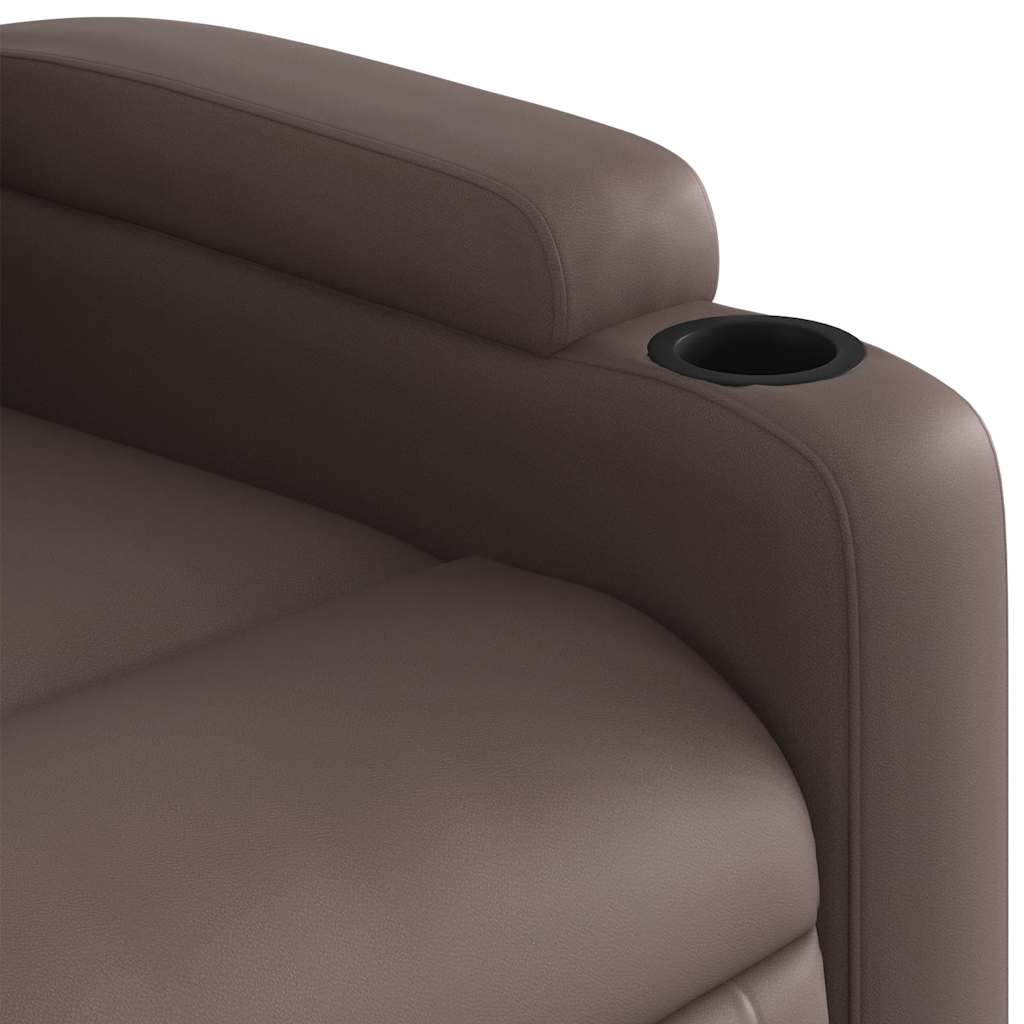Sillón reclinable de masaje de pie de cuero sintético marrón V2692 Vetonek