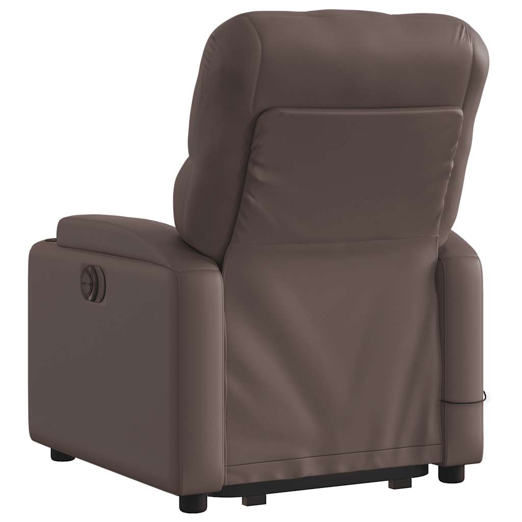 Sillón de masaje elevable eléctrico cuero sintético marrón V2838 Vetonek