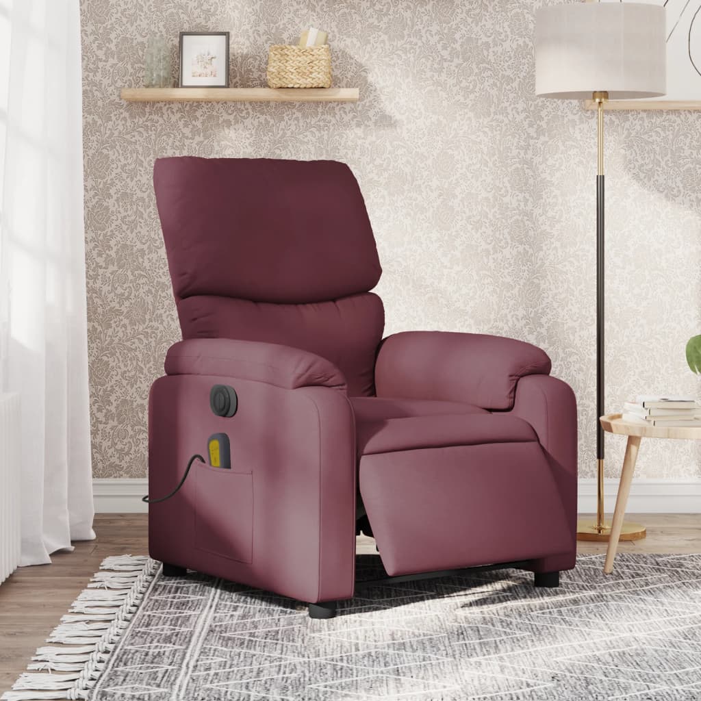 Vetonek Sillón reclinable de masaje eléctrico tela morado