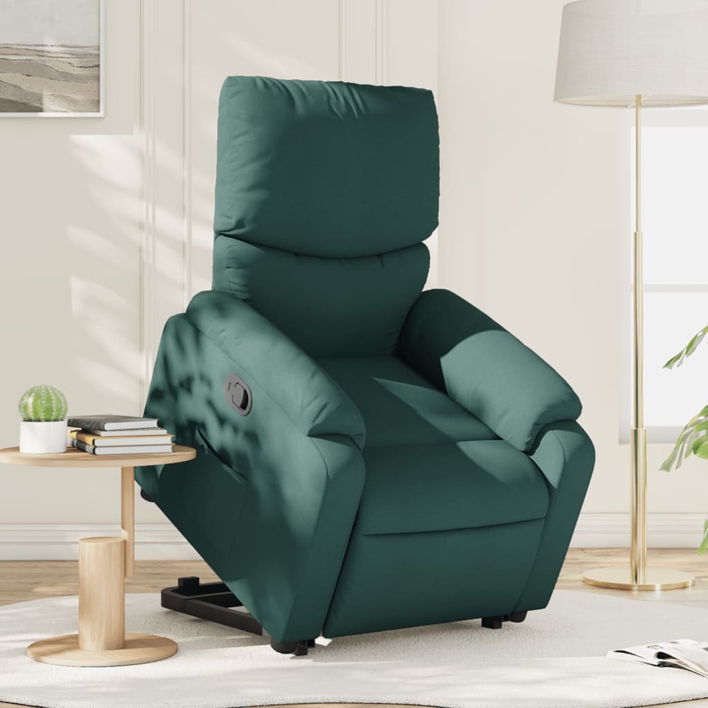 Vetonek Sillón reclinable elevable tela verde oscuro