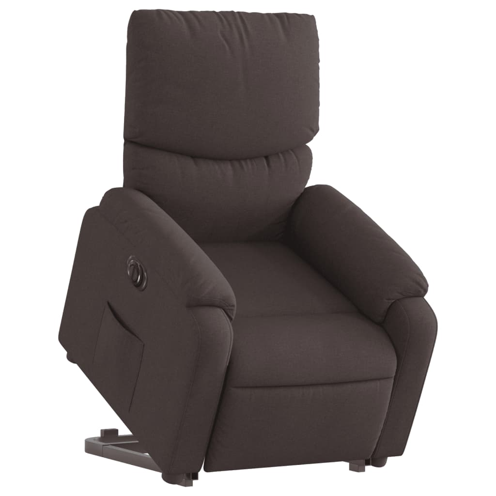 Fauteuil électrique inclinable de tissu brun foncé