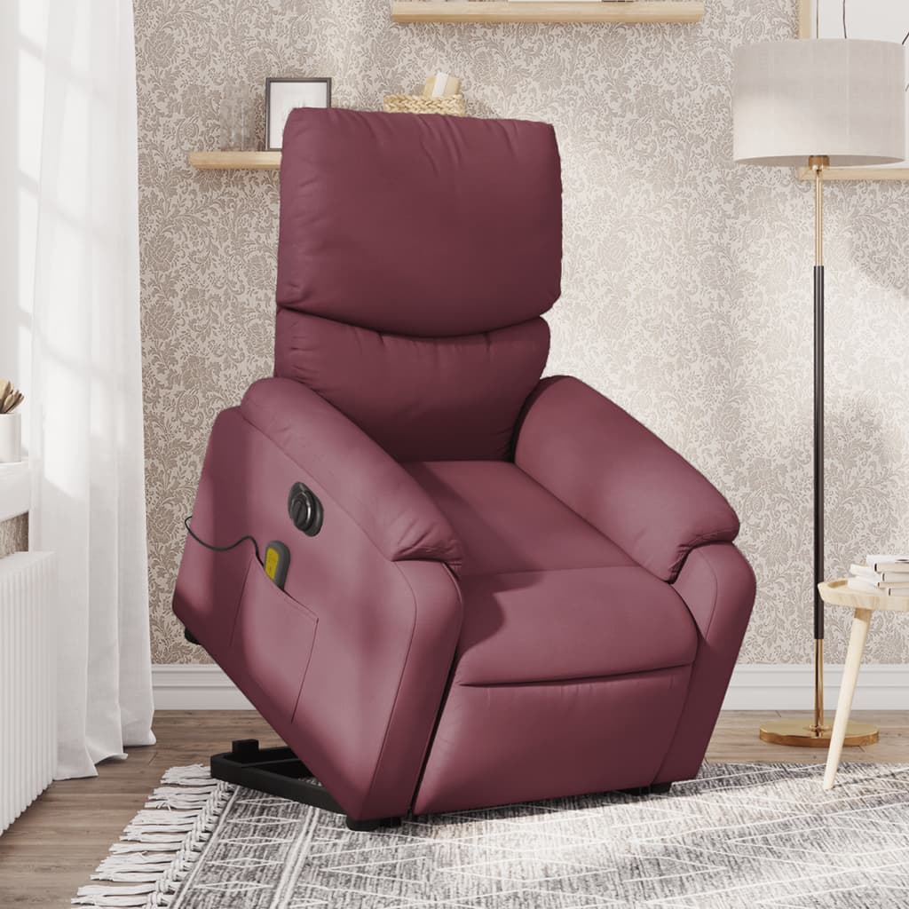 Vetonek Sillón de masaje eléctrico reclinable elevable tela morado