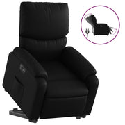 Vetonek Sillón reclinable y elevable eléctrico cuero sintético negro