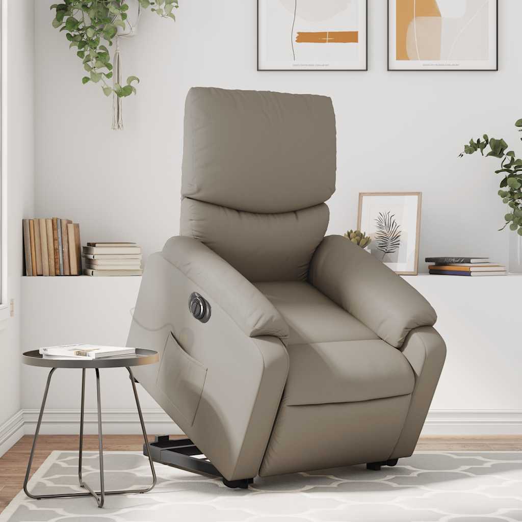 Vetonek Sillón reclinable de masaje eléctrico cuero sintético capuchino