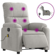 Vetonek Sillón reclinable masaje eléctrico tela microfibra gris claro