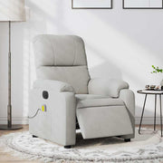 Sillón reclinable masaje eléctrico tela microfibra gris claro v4115 Vetonek