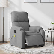 Sillón reclinable masaje eléctrico tela microfibra gris oscuro v4122 Vetonek