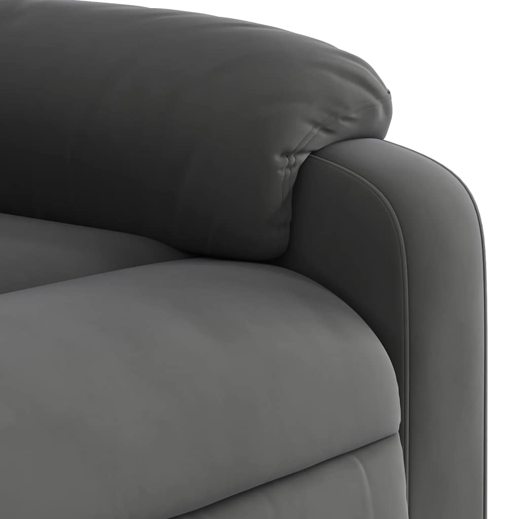 Reclinable electric armchair. Gray microfiber fabric