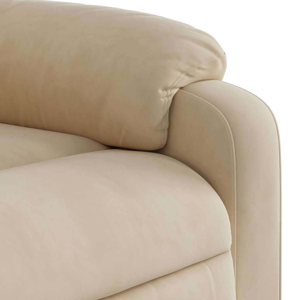 Reclinable electric armchair Cream microfiber fabric