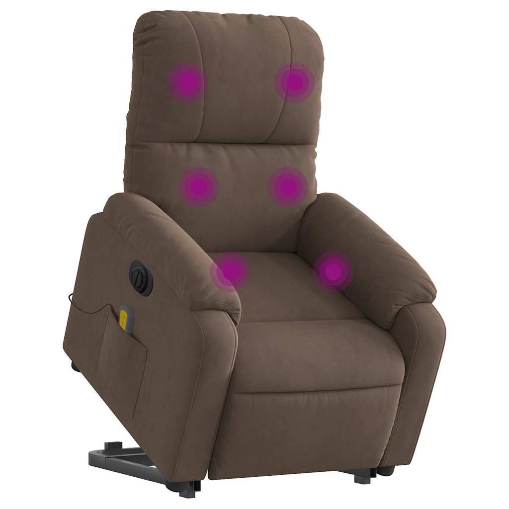 CHARTED ELECTRICAL MASSAGE RECLINABLE BROWN fabric