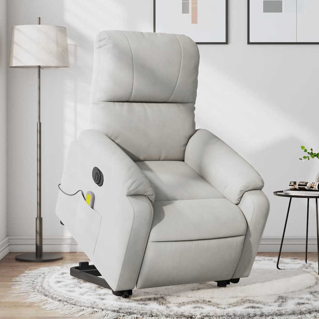 Vetonek Sillón masaje eléctrico reclinable elevable tela gris claro