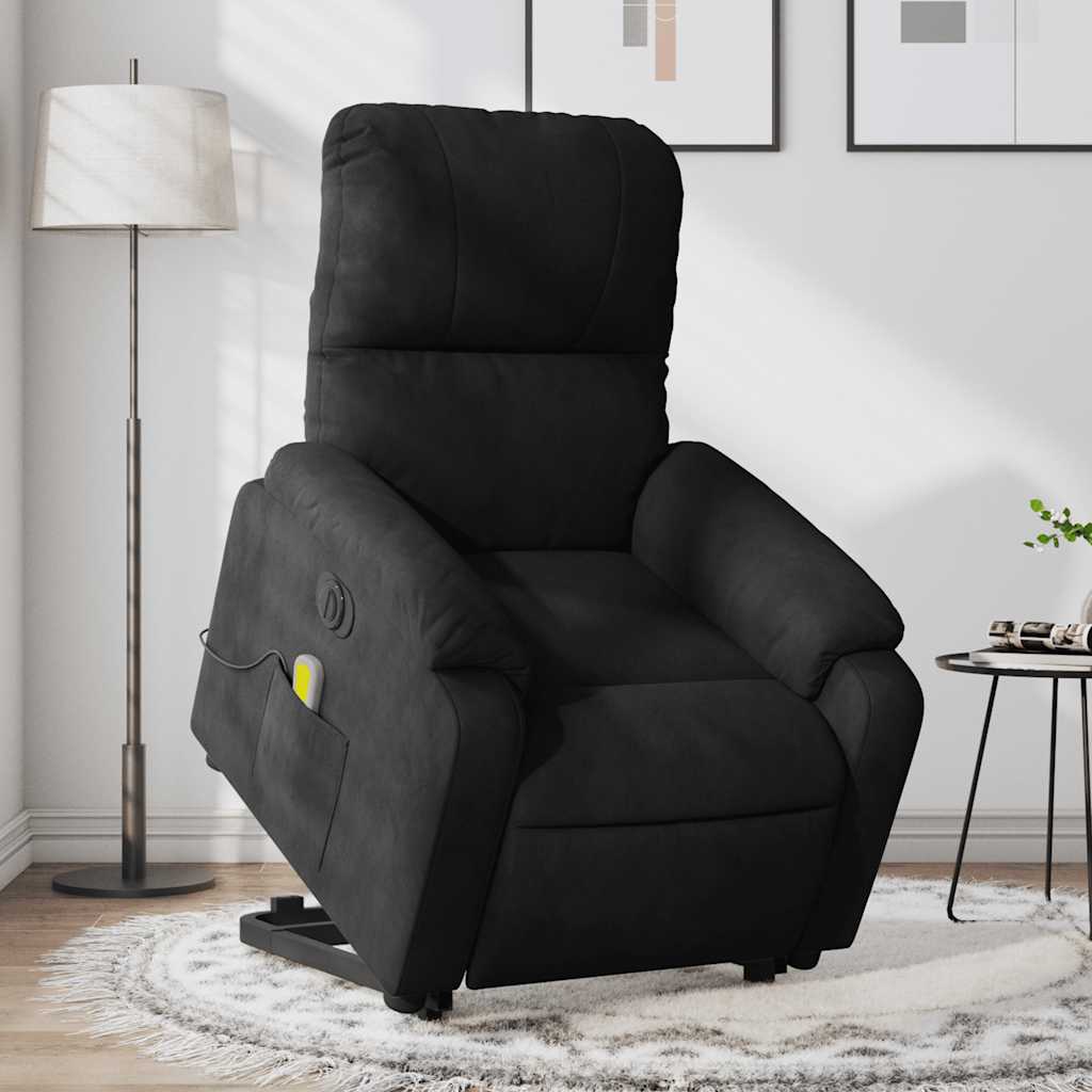 Vetonek Sillón masaje eléctrico reclinable elevable tela negro