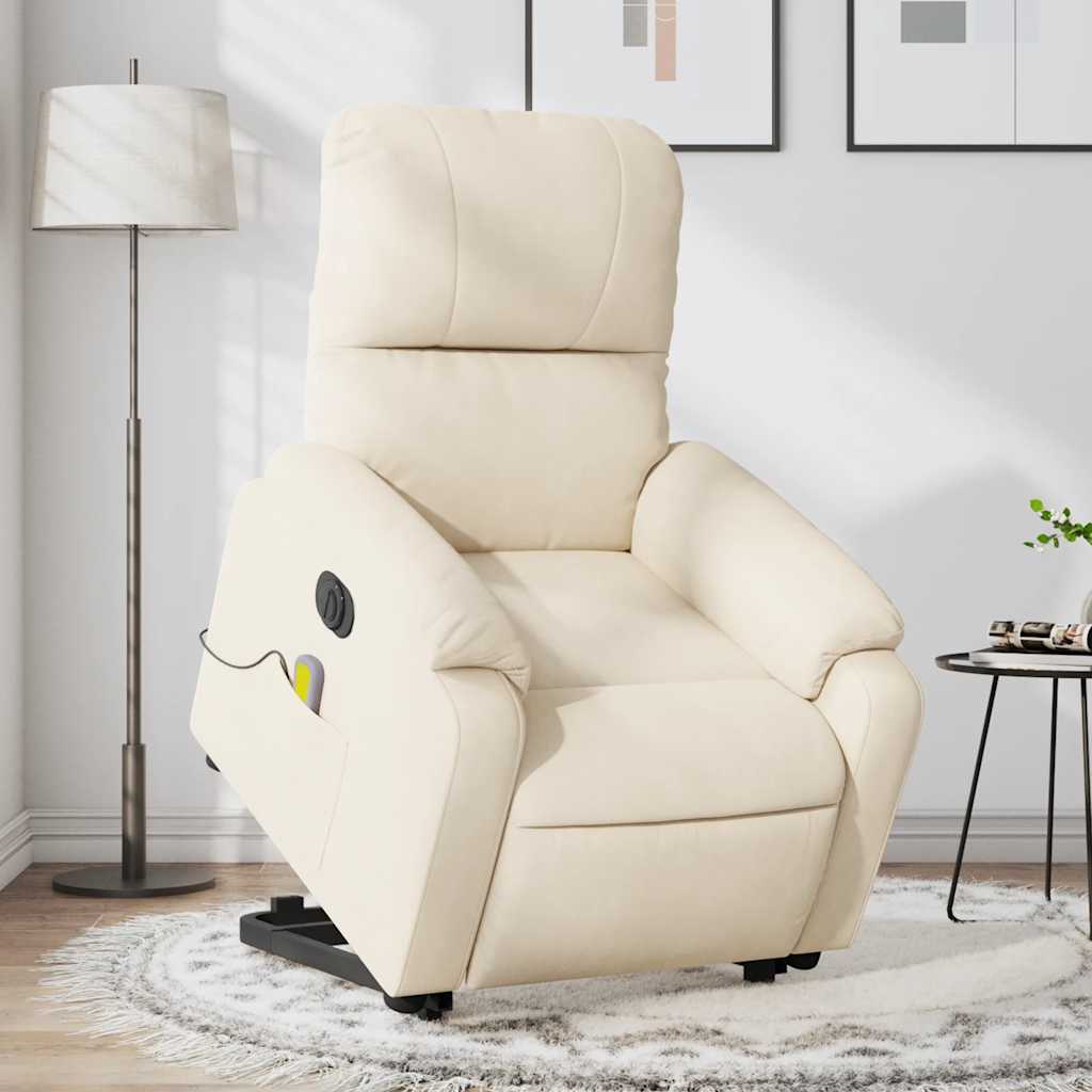 Vetonek Sillón masaje eléctrico reclinable elevable tela beige