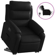 Vetonek Sillón reclinable y elevable eléctrico cuero sintético negro