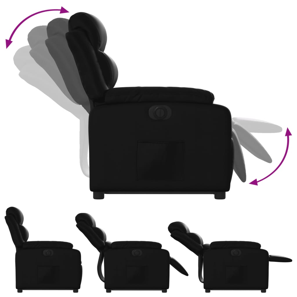 Sillón reclinable elevable eléctrico de cuero sintético con funciones de masaje y confort - Vetonek