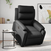 Sillón reclinable y elevable eléctrico cuero sintético negro v5440 Vetonek