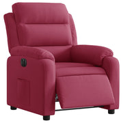 Sillón reclinable eléctrico de terciopelo rojo tinto V5631 Vetonek