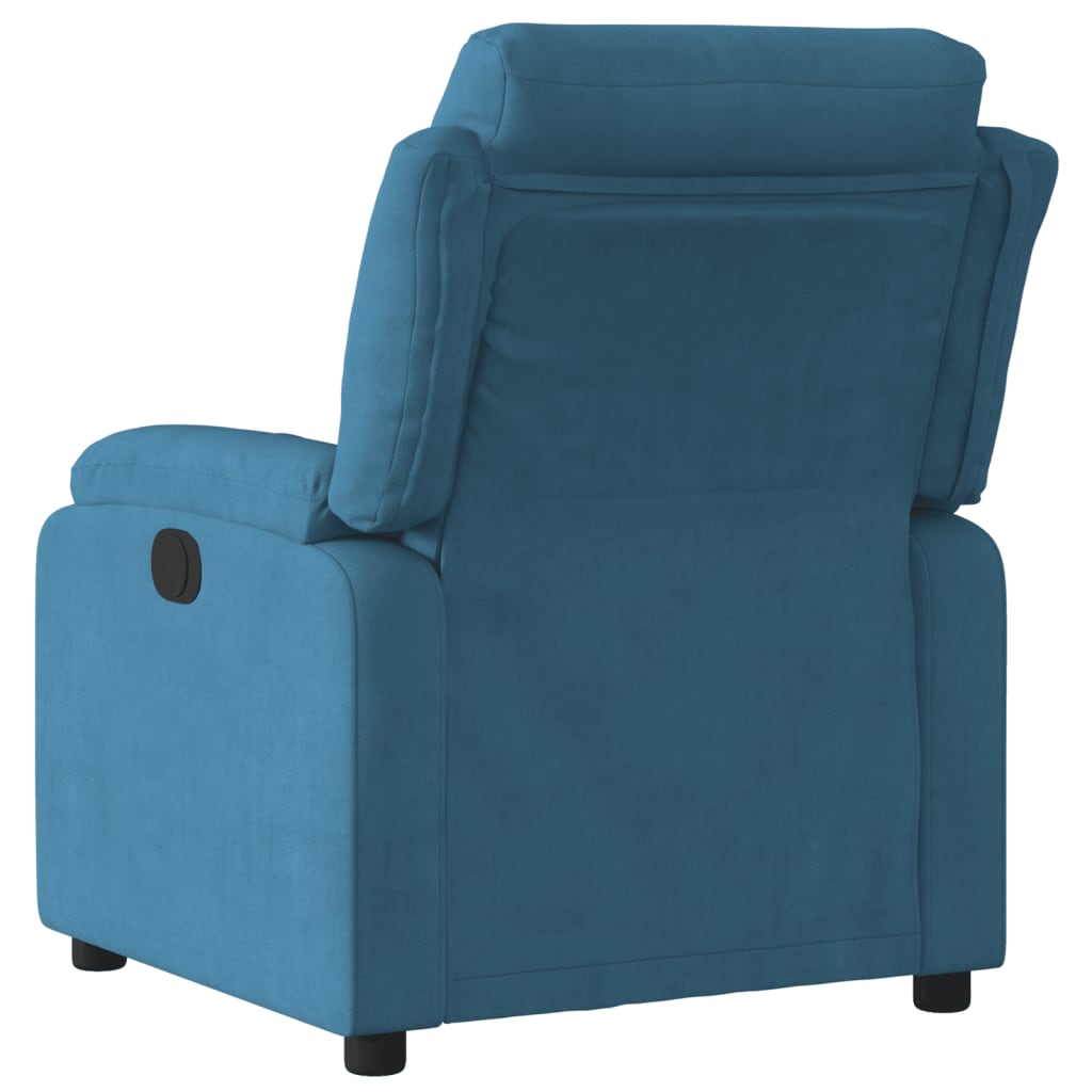 Sillón reclinable eléctrico terciopelo azul V5686 Vetonek