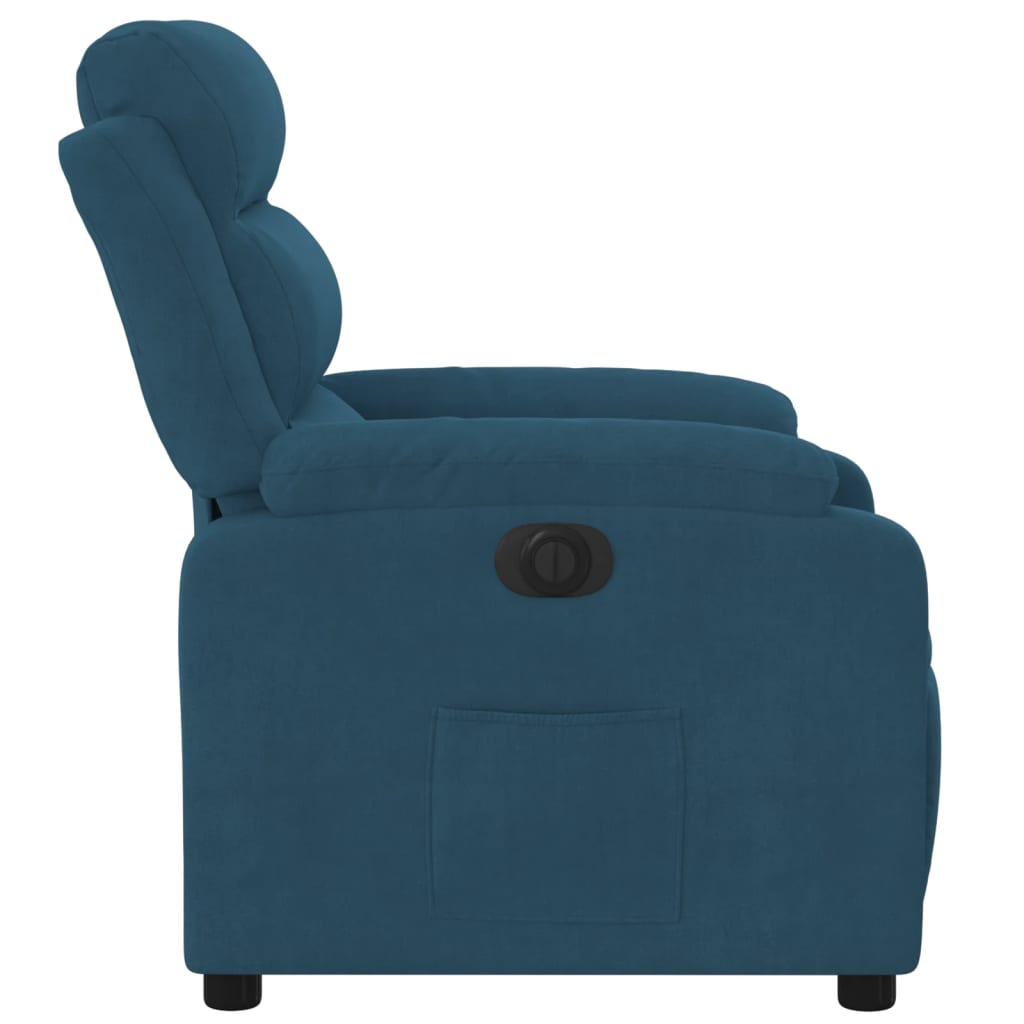 Sillón reclinable eléctrico terciopelo azul V5686 Vetonek