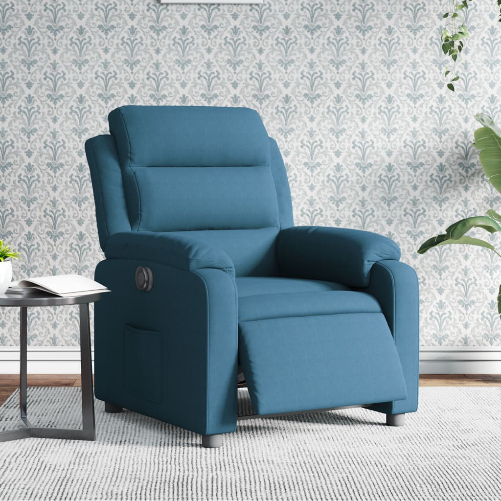 Sillón reclinable eléctrico terciopelo azul V5686 Vetonek