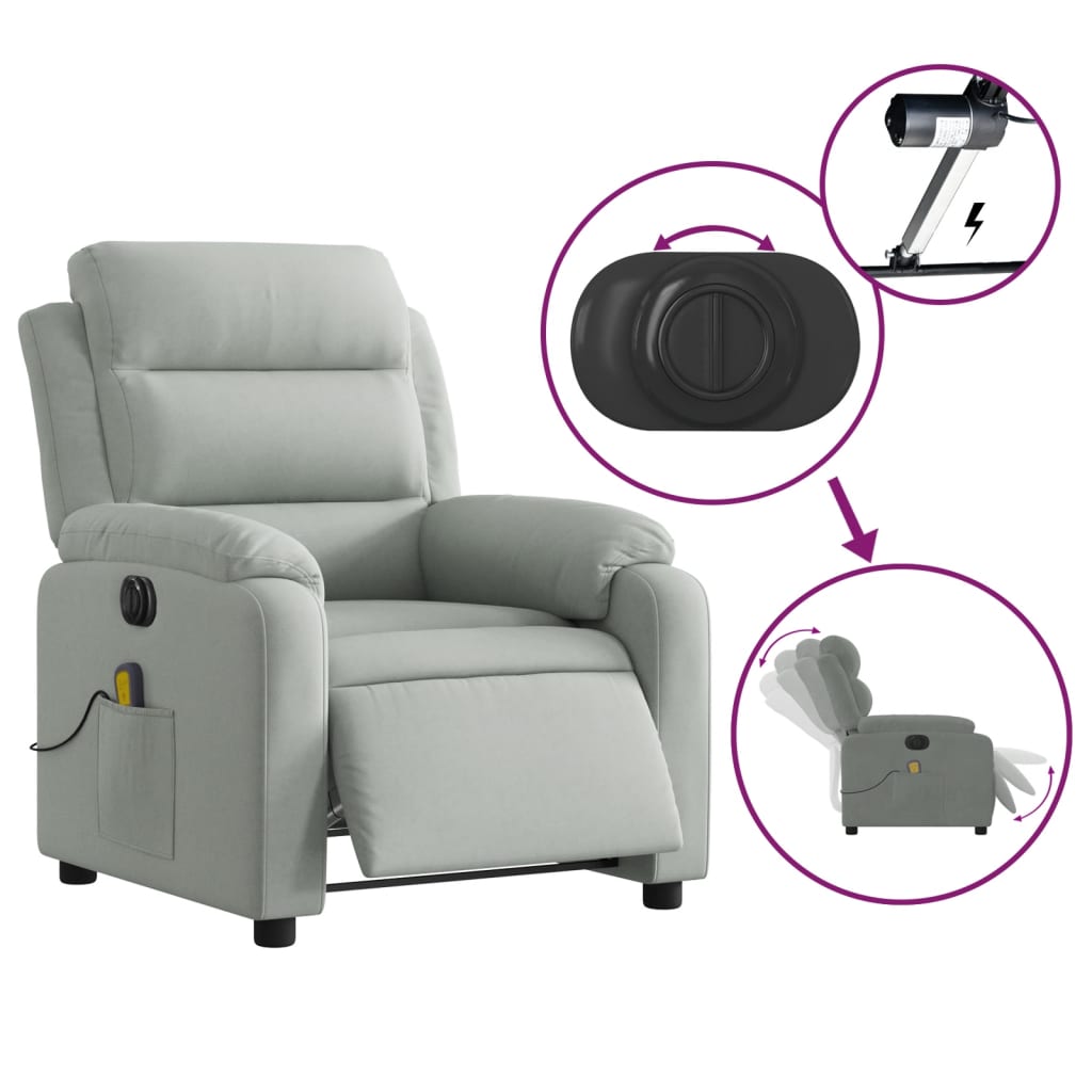 Sillón de masaje eléctrico reclinable con funciones multifunción y soporte para pies - Vetonek