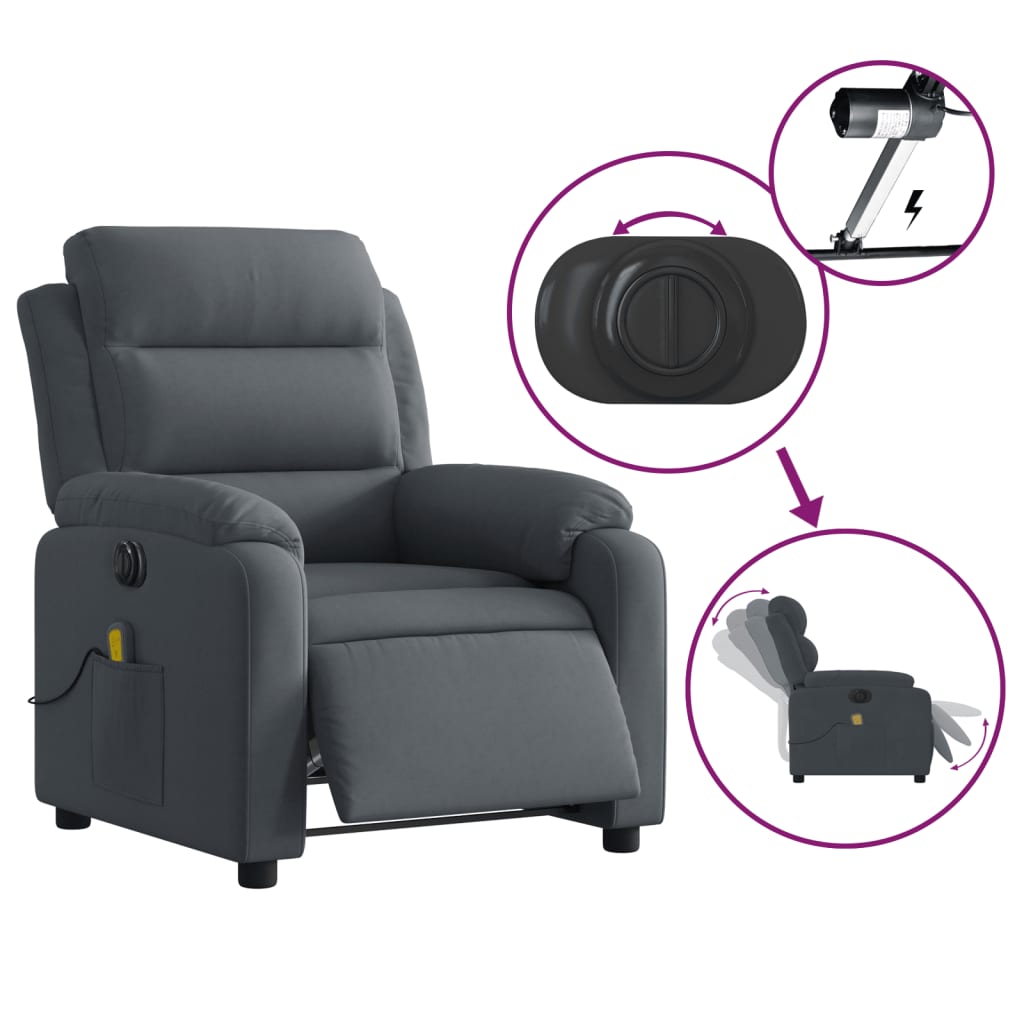 Sillón de masaje eléctrico reclinable con funciones multifunción y soporte para pies - Vetonek