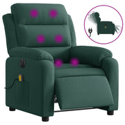 Vetonek Sillón reclinable de masaje eléctrico terciopelo verde oscuro