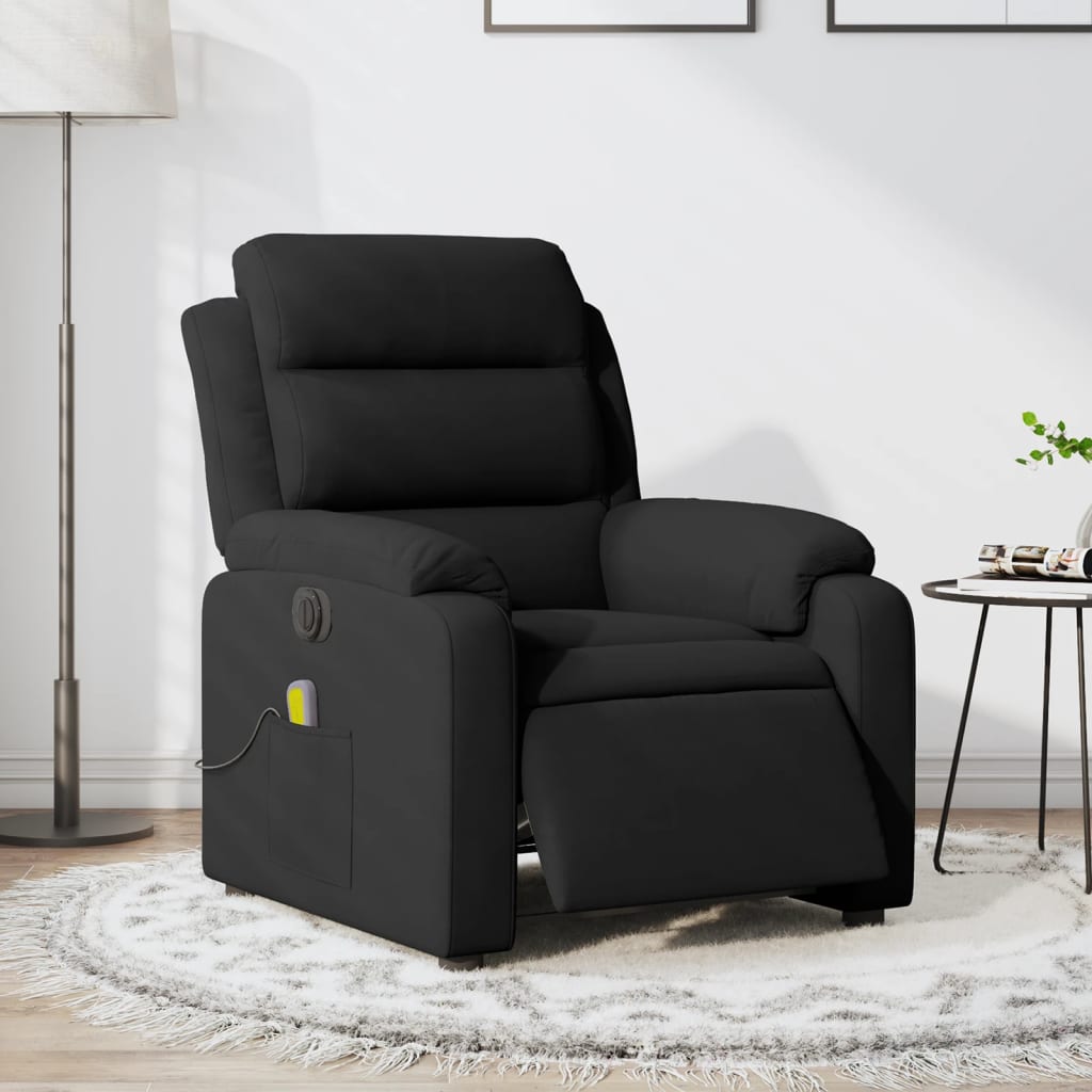 Sillón reclinable de masaje eléctrico terciopelo negro v5754 Vetonek