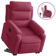 Sillón reclinable elevable terciopelo rojo tinto V5853 Vetonek