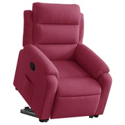 Sillón reclinable elevable terciopelo rojo tinto V5853 Vetonek