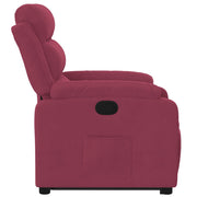 Sillón reclinable elevable terciopelo rojo tinto V5853 Vetonek